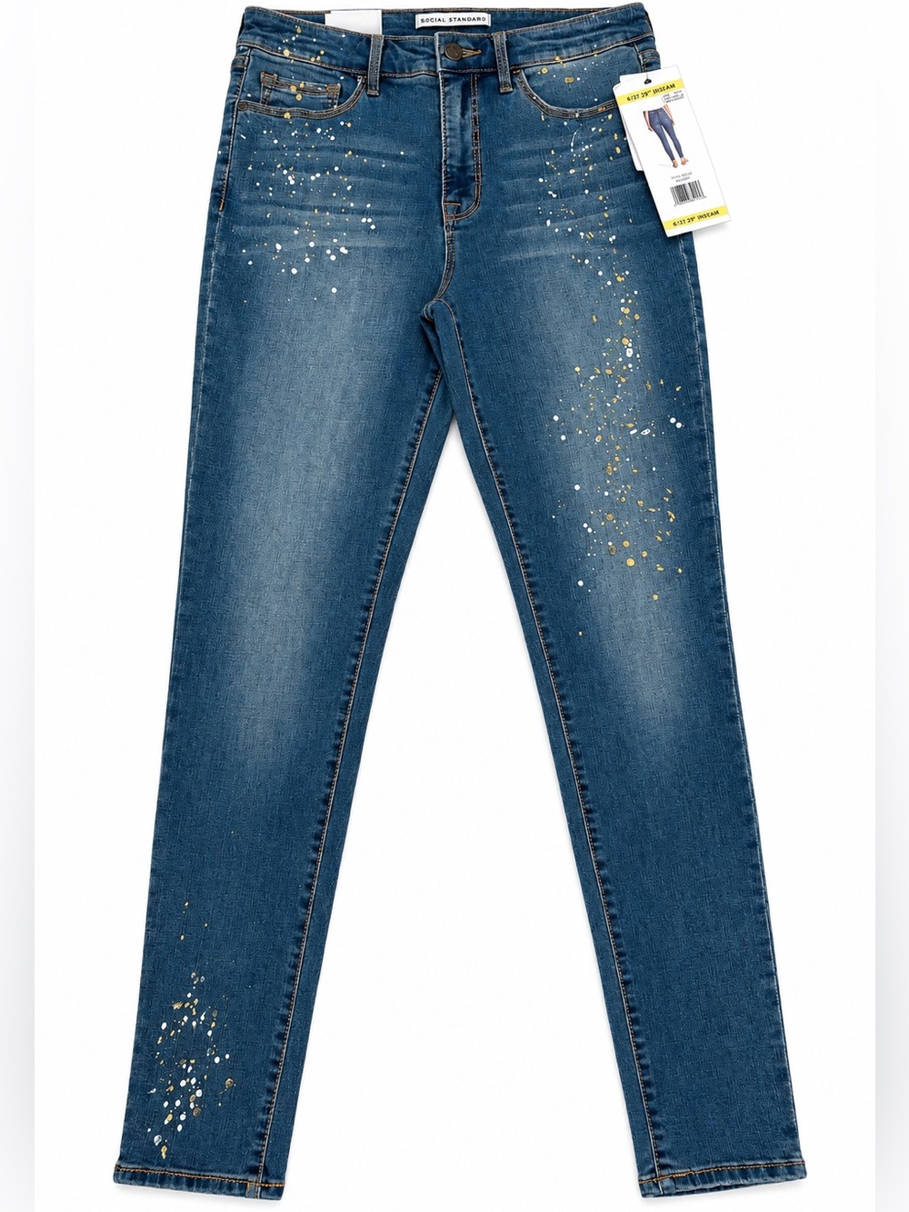 Social standard by sanctuary high rise skinny jeans paint splatter 6/28 29” in